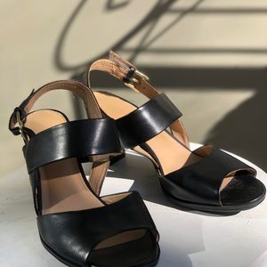 Naturalizer Black Open Toe Heels